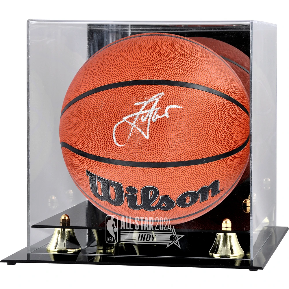 Nikola Jokic Denver Nuggets Autographed Wilson Authentic Series Indoor/Outdoor Basketball with Golden Classic 2024 NBA All-Star Game Logo Display Case