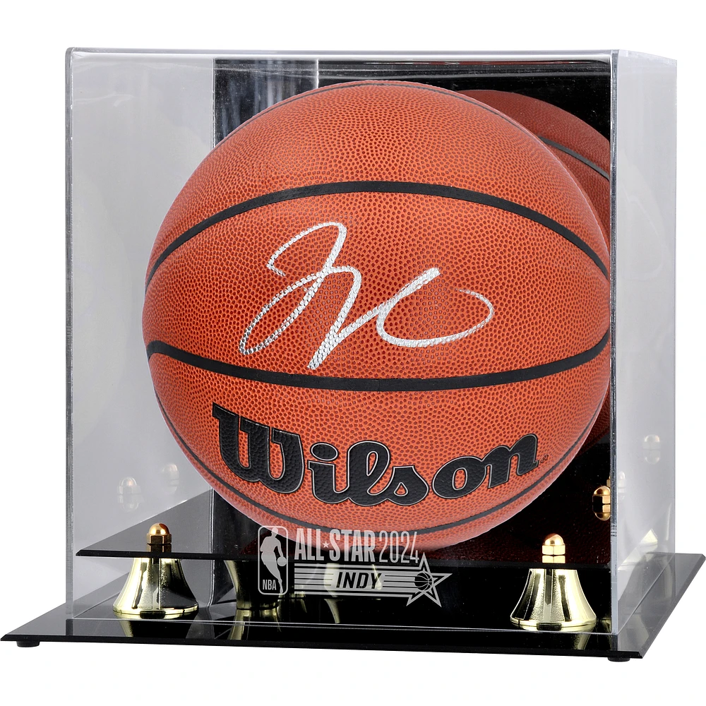 Jayson Tatum Boston Celtics Autographed Wilson Authentic Series Indoor/Outdoor Basketball with Golden Classic 2024 NBA All-Star Game Logo Display Case