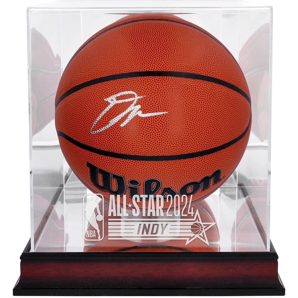 Donovan Mitchell Cleveland Cavaliers Autographed Wilson Indoor/Outdoor Basketball with Mahogany 2024 NBA All-Star Game Logo Display Case