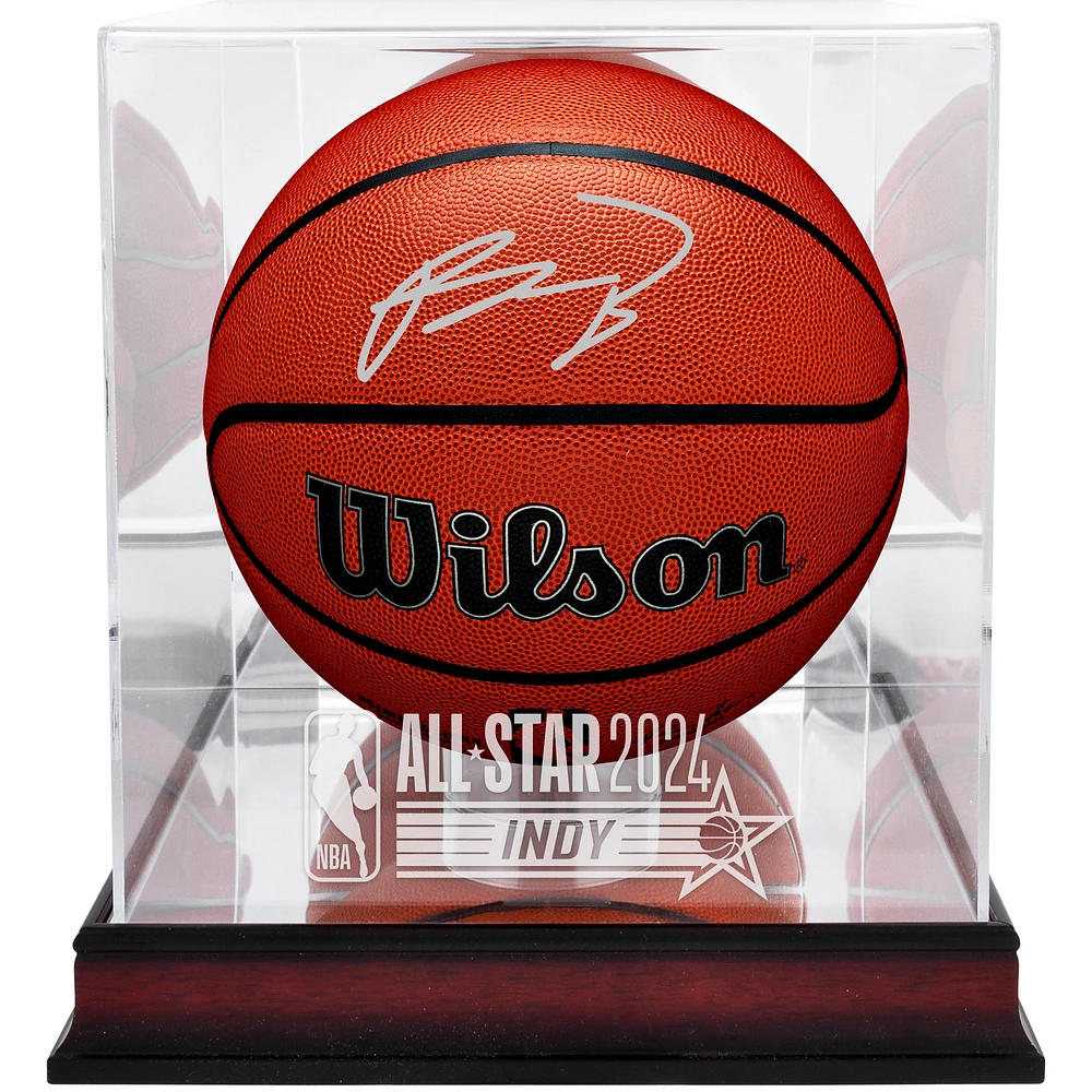 Paolo Banchero Orlando Magic Autographed Wilson Indoor/Outdoor Basketball with Mahogany 2024 NBA All-Star Game Logo Display Case