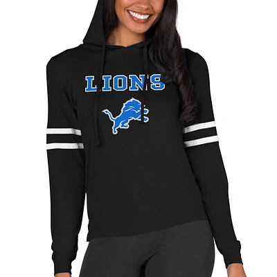Women's Concepts Sport Black Detroit Lions Marathon Lightweight Lounge Pullover Hoodie