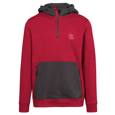 Men's Levelwear Red St. Louis Cardinals Chicane Insignia Quarter-Zip Hoodie