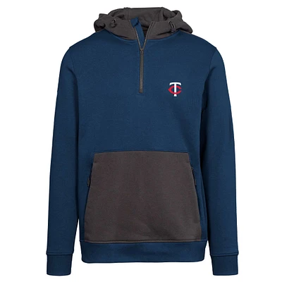 Men's Levelwear Navy Minnesota Twins Chicane Insignia Quarter-Zip Hoodie