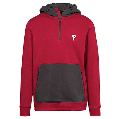Men's Levelwear Red Philadelphia Phillies Chicane Insignia Quarter-Zip Hoodie