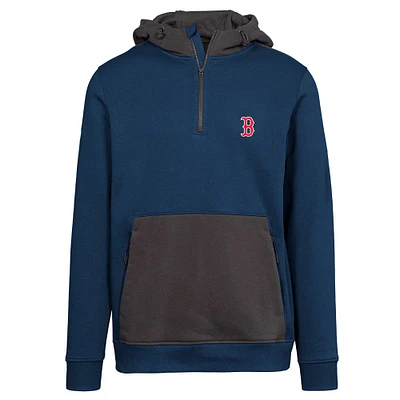 Men's Levelwear Navy Boston Red Sox Chicane Insignia Quarter-Zip Hoodie