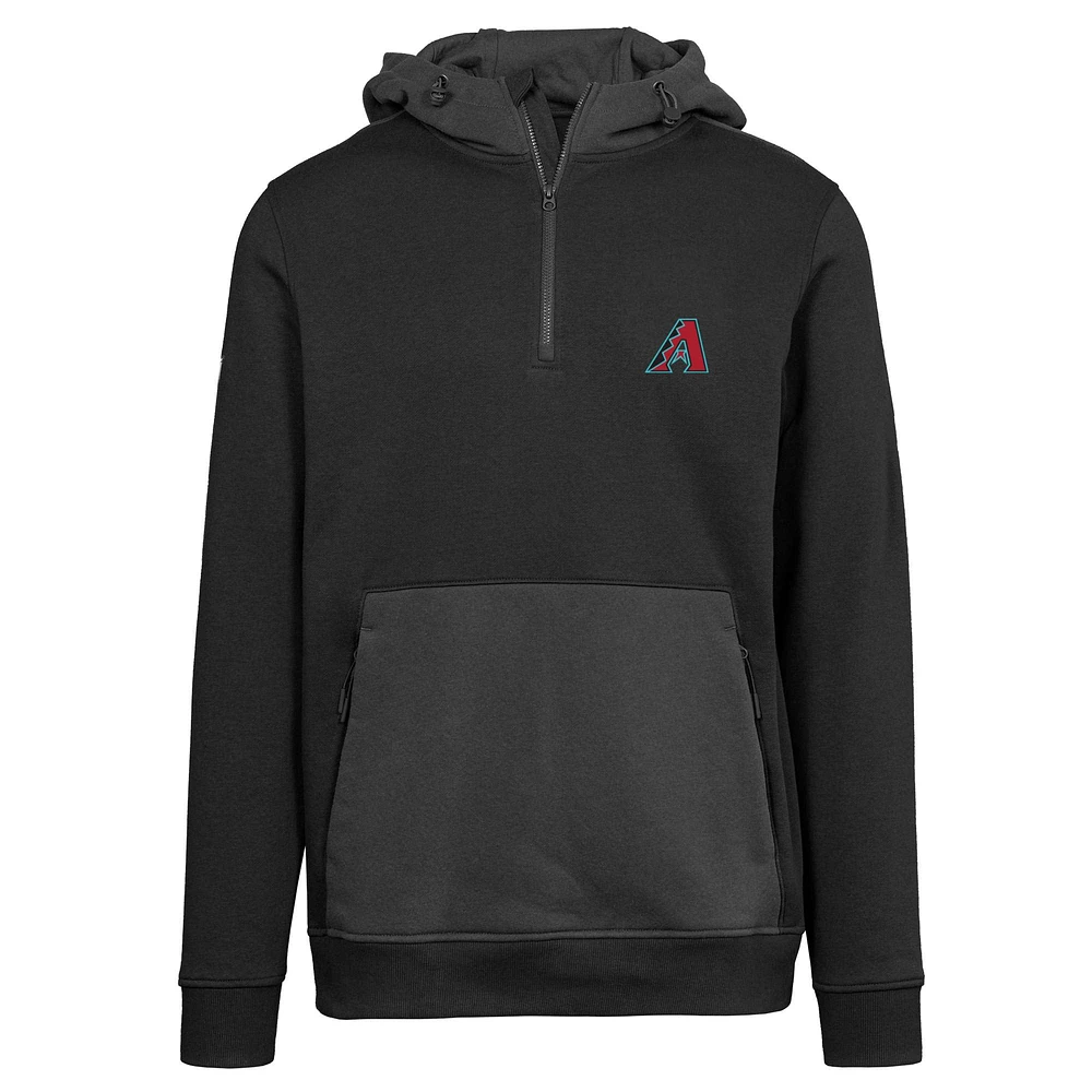 Men's Levelwear Black Arizona Diamondbacks Chicane Insignia Quarter-Zip Hoodie