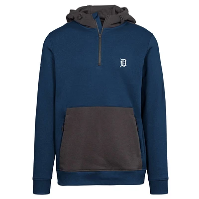 Men's Levelwear Navy Detroit Tigers Chicane Insignia Quarter-Zip Hoodie