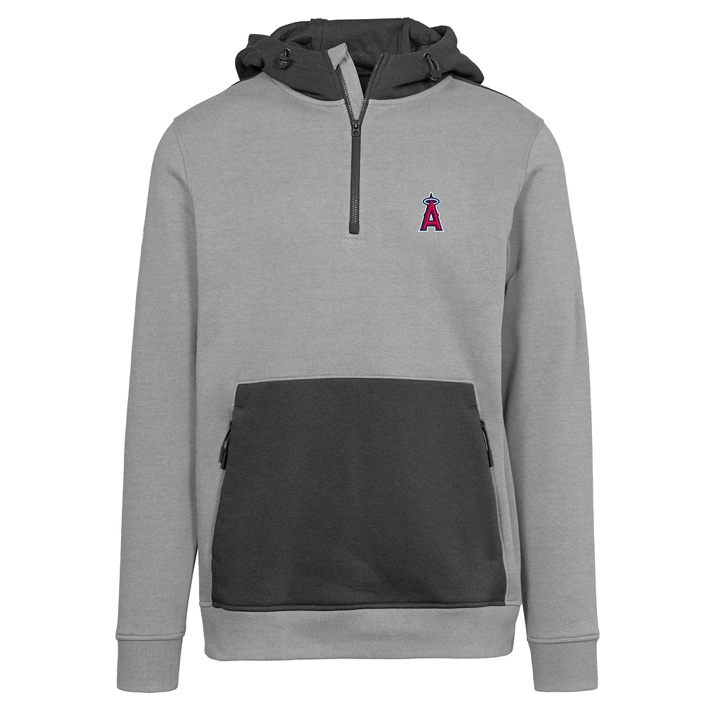 Men's Levelwear Gray Los Angeles Angels Chicane Insignia Quarter-Zip Hoodie