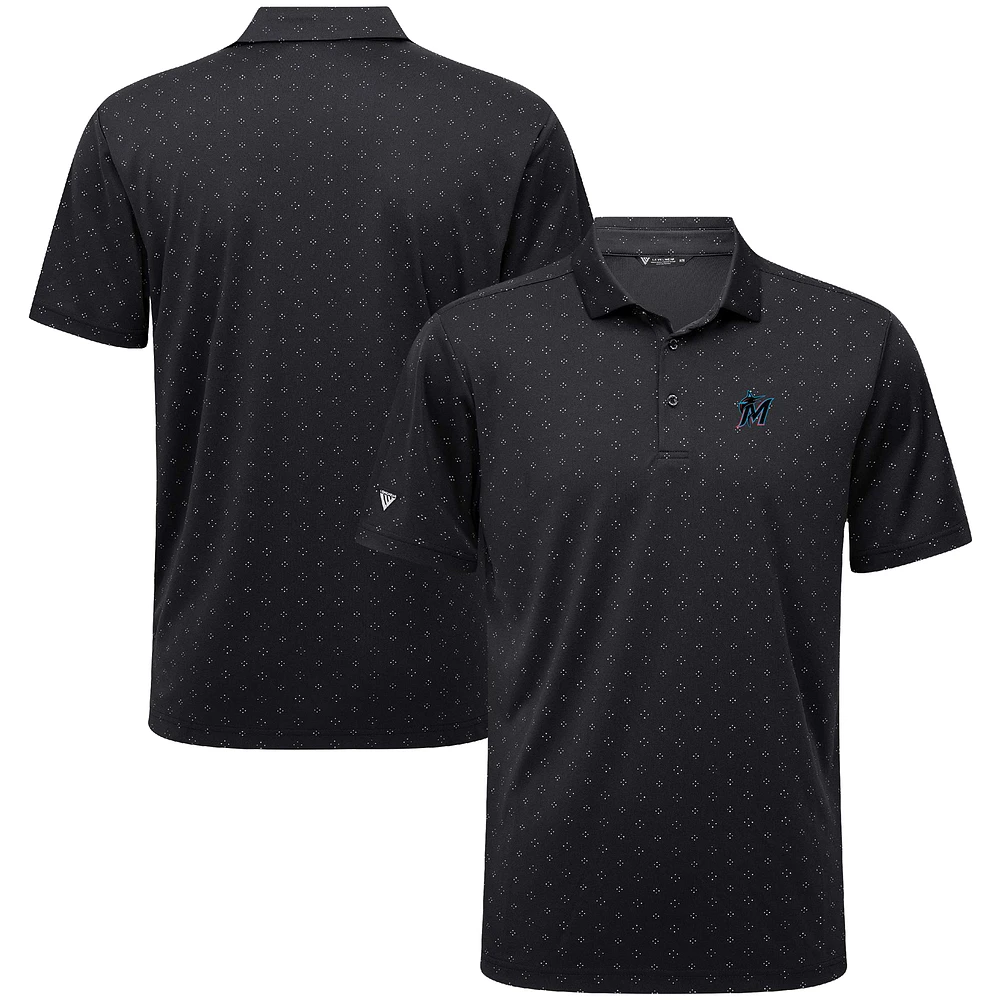 Men's Levelwear Black Miami Marlins Detect Insignia Polo