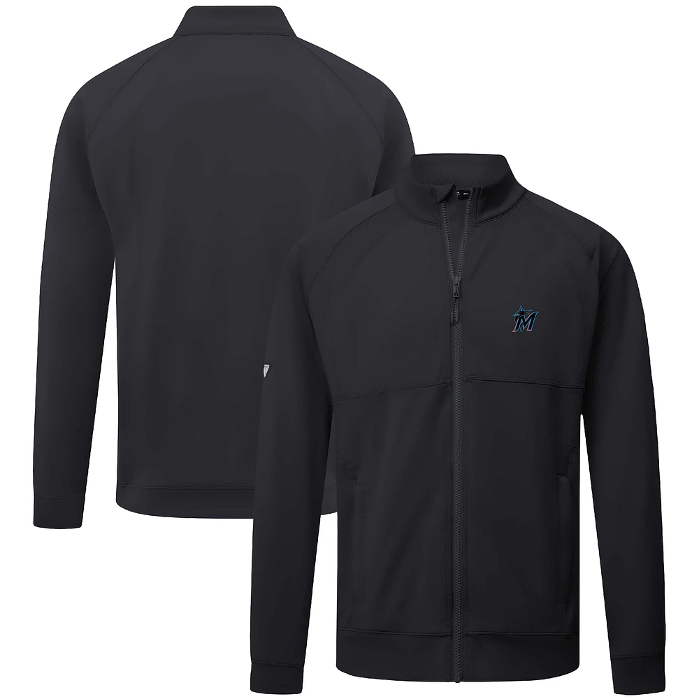 Men's Levelwear Black Miami Marlins Form Insignia Full-Zip Jacket