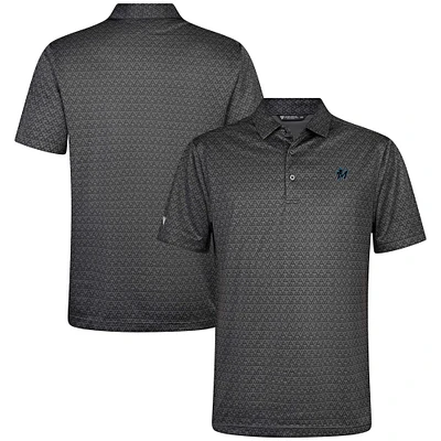 Men's Levelwear Charcoal Miami Marlins System Insignia Polo