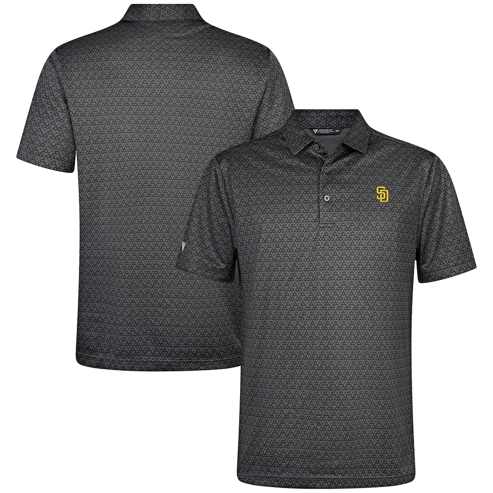 Men's Levelwear Charcoal San Diego Padres System Insignia Polo