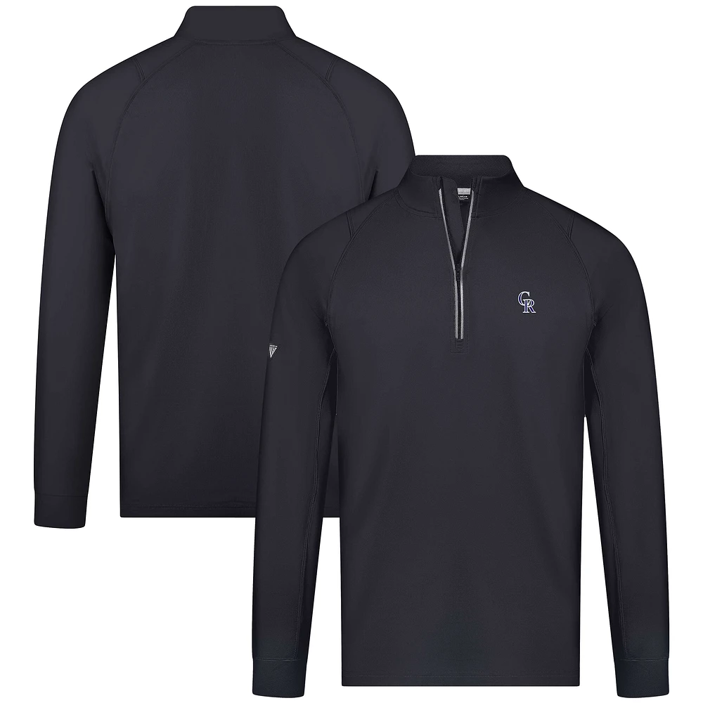 Men's Levelwear Black Colorado Rockies Theory Insignia Quarter-Zip Pullover