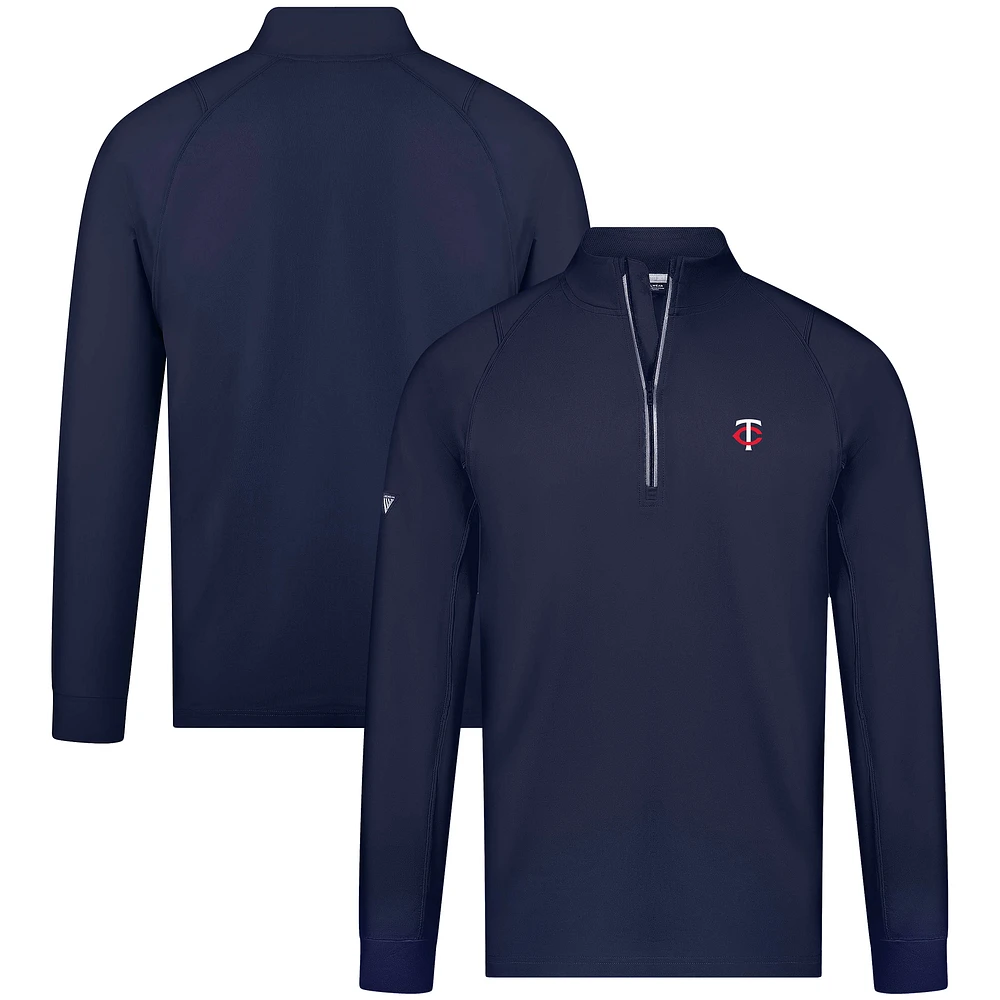 Men's Levelwear Navy Minnesota Twins Theory Insignia Quarter-Zip Pullover