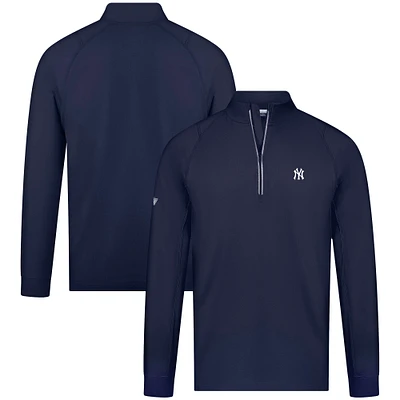 Men's Levelwear Navy New York Yankees Theory Insignia Quarter-Zip Pullover