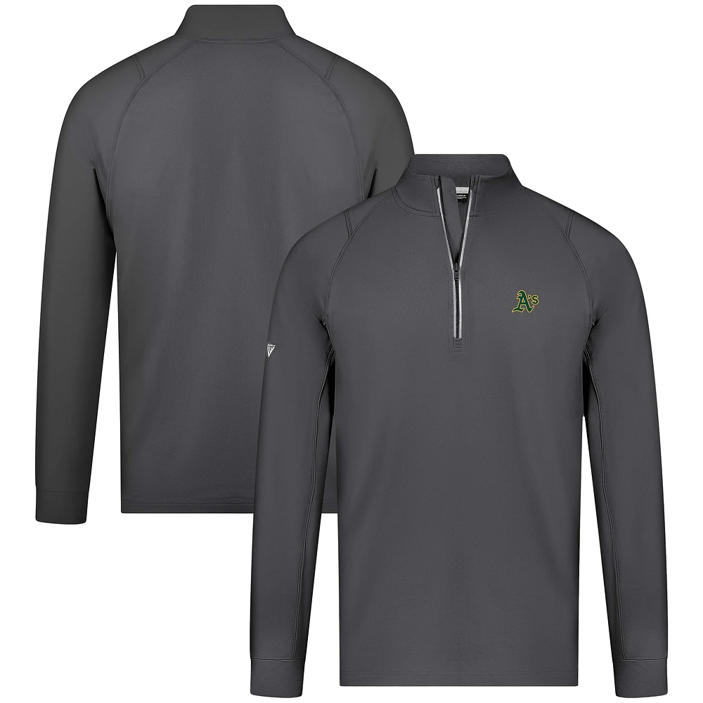 Men's Levelwear Charcoal Athletics Theory Insignia Quarter-Zip Pullover