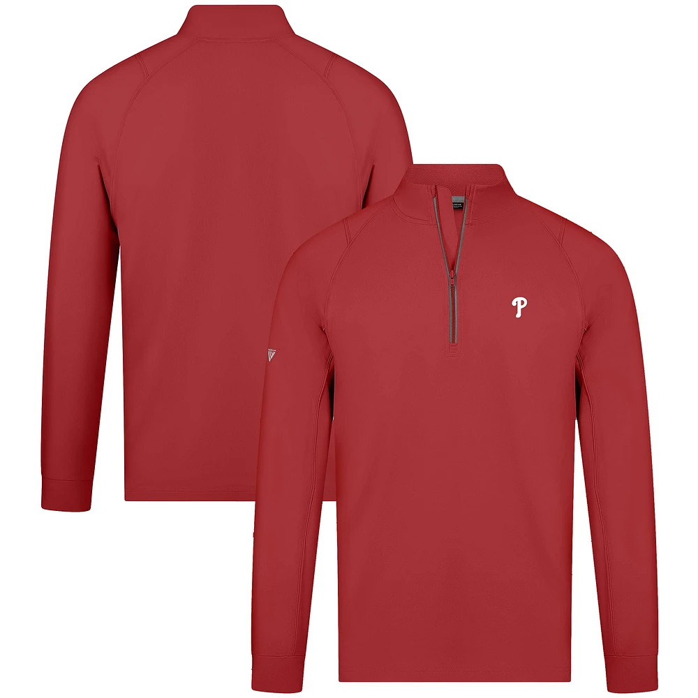 Men's Levelwear Red Philadelphia Phillies Theory Insignia Quarter-Zip Pullover