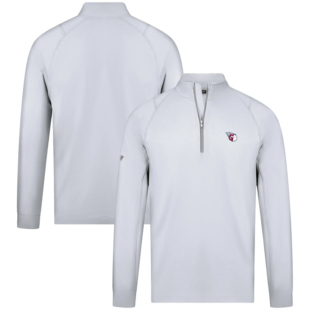Men's Levelwear White Cleveland Guardians Theory Insignia Quarter-Zip Pullover