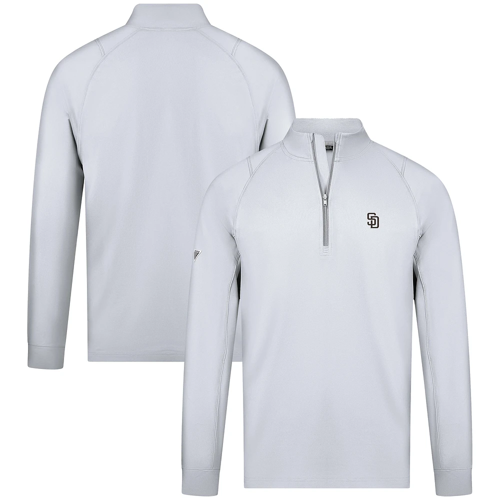 Men's Levelwear White San Diego Padres Theory Insignia Quarter-Zip Pullover