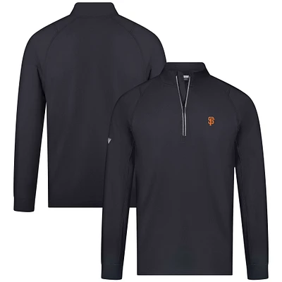 Men's Levelwear Black San Francisco Giants Theory Insignia Quarter-Zip Pullover