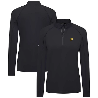 Women's Levelwear Black Pittsburgh Pirates Kinetic Insignia Quarter-Zip Pullover