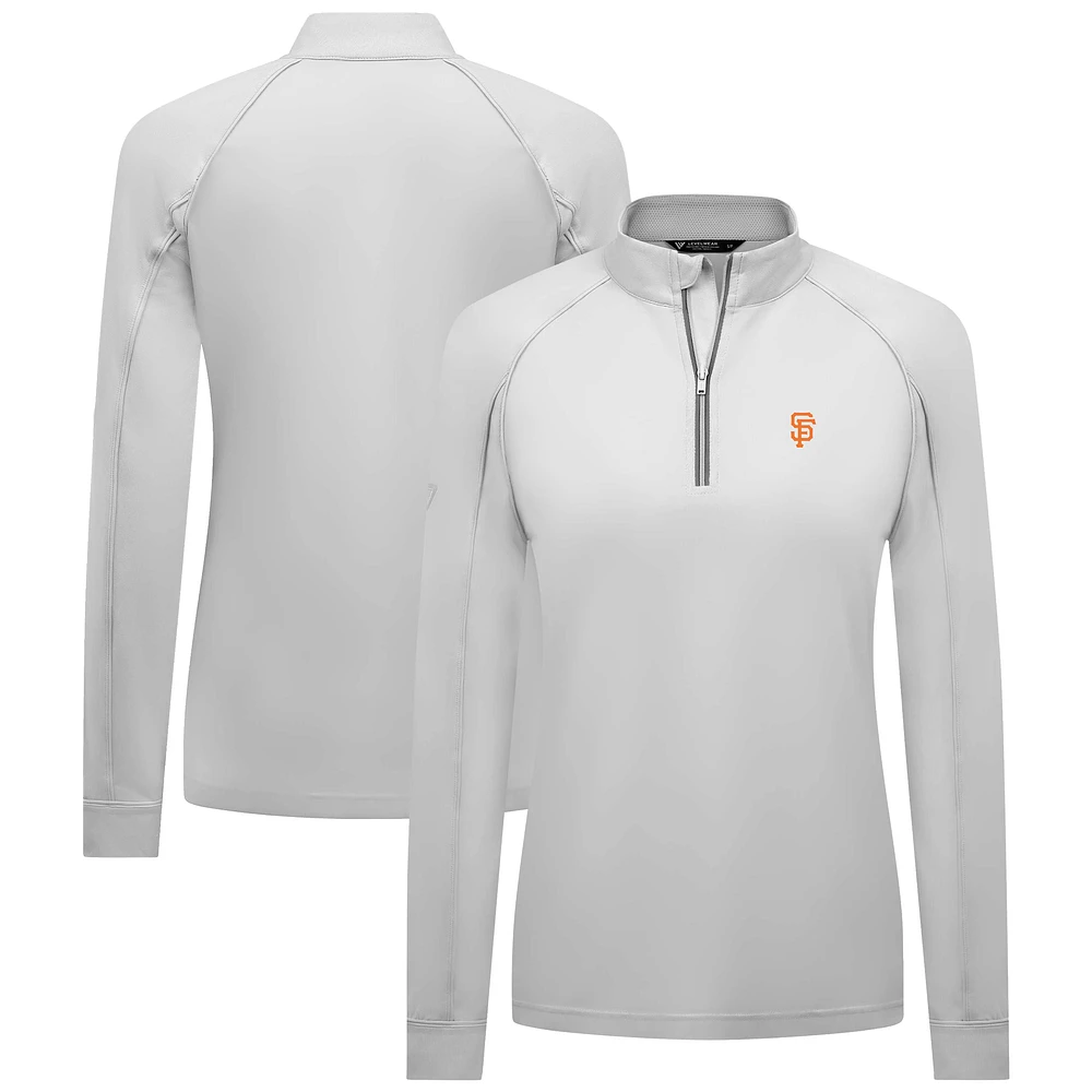 Women's Levelwear White San Francisco Giants Kinetic Insignia Quarter-Zip Pullover