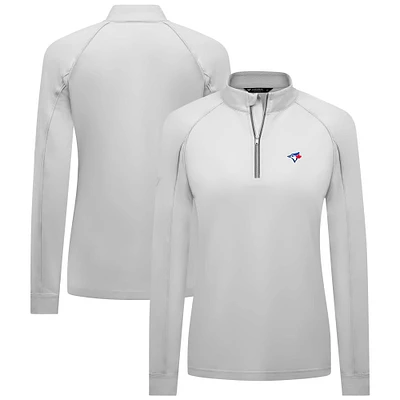 Women's Levelwear White Toronto Blue Jays Kinetic Insignia Quarter-Zip Pullover