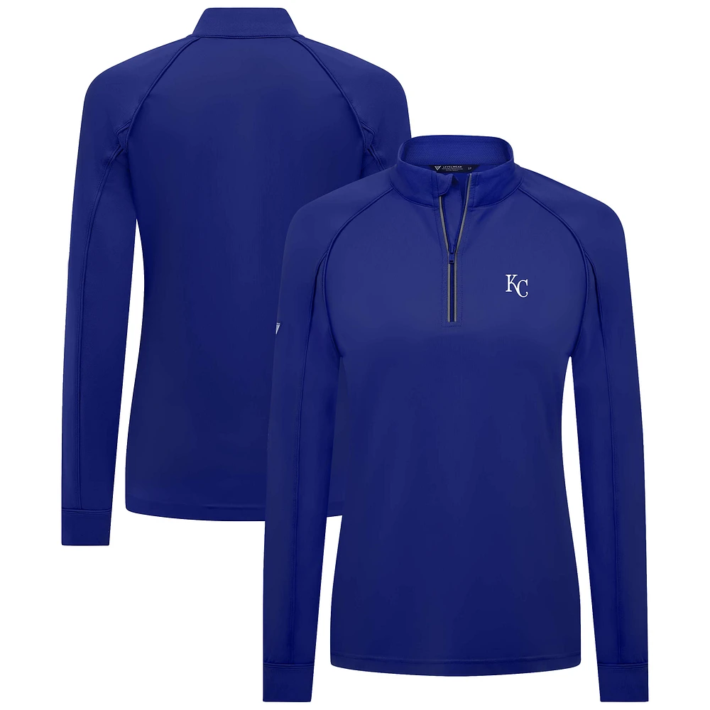 Women's Levelwear Royal Kansas City Royals Kinetic Insignia Quarter-Zip Pullover