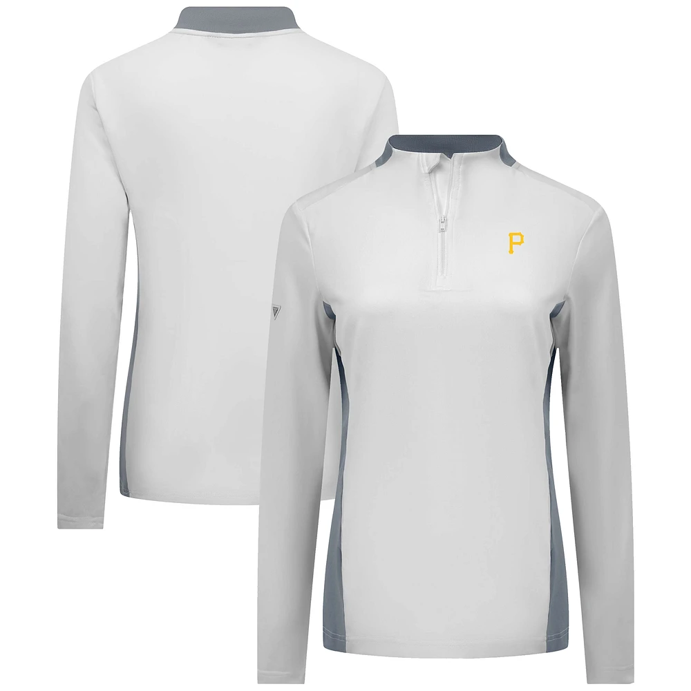 Women's Levelwear White Pittsburgh Pirates Moxie Insignia Quarter-Zip Pullover