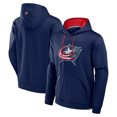 Men's Fanatics Navy Columbus Blue Jackets Defender Pullover Hoodie