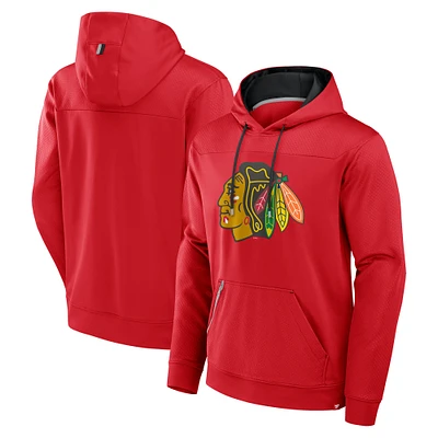 Men's Fanatics Red Chicago Blackhawks Defender Pullover Hoodie