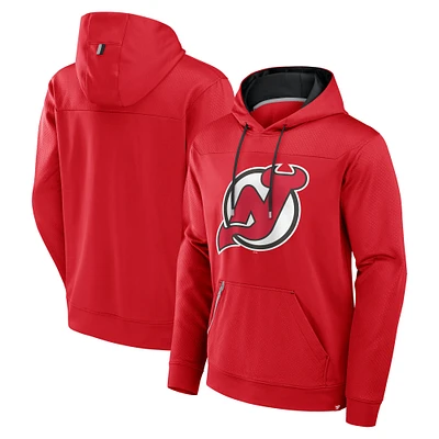 Men's Fanatics Red New Jersey Devils Defender Pullover Hoodie