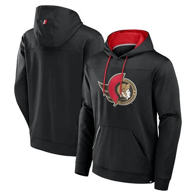 Men's Fanatics Black Ottawa Senators Defender Pullover Hoodie