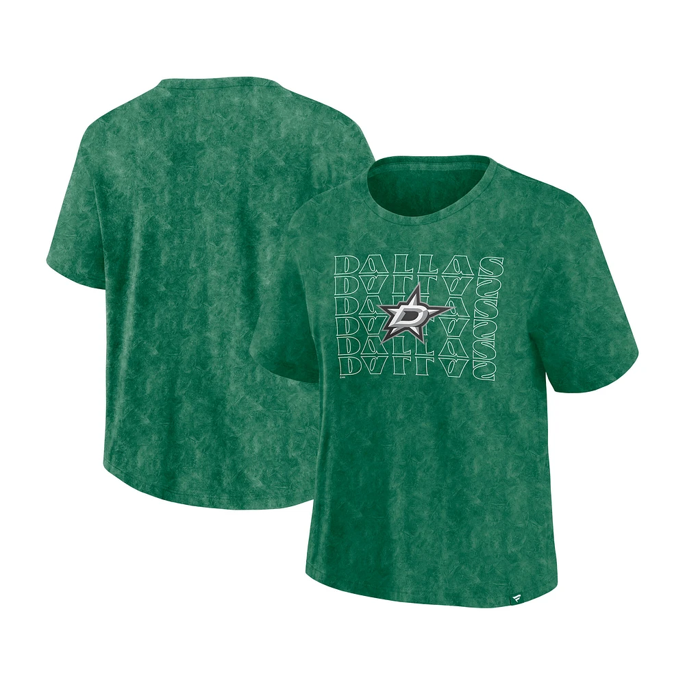 Women's Fanatics Kelly Green Dallas Stars Faded Wash T-Shirt