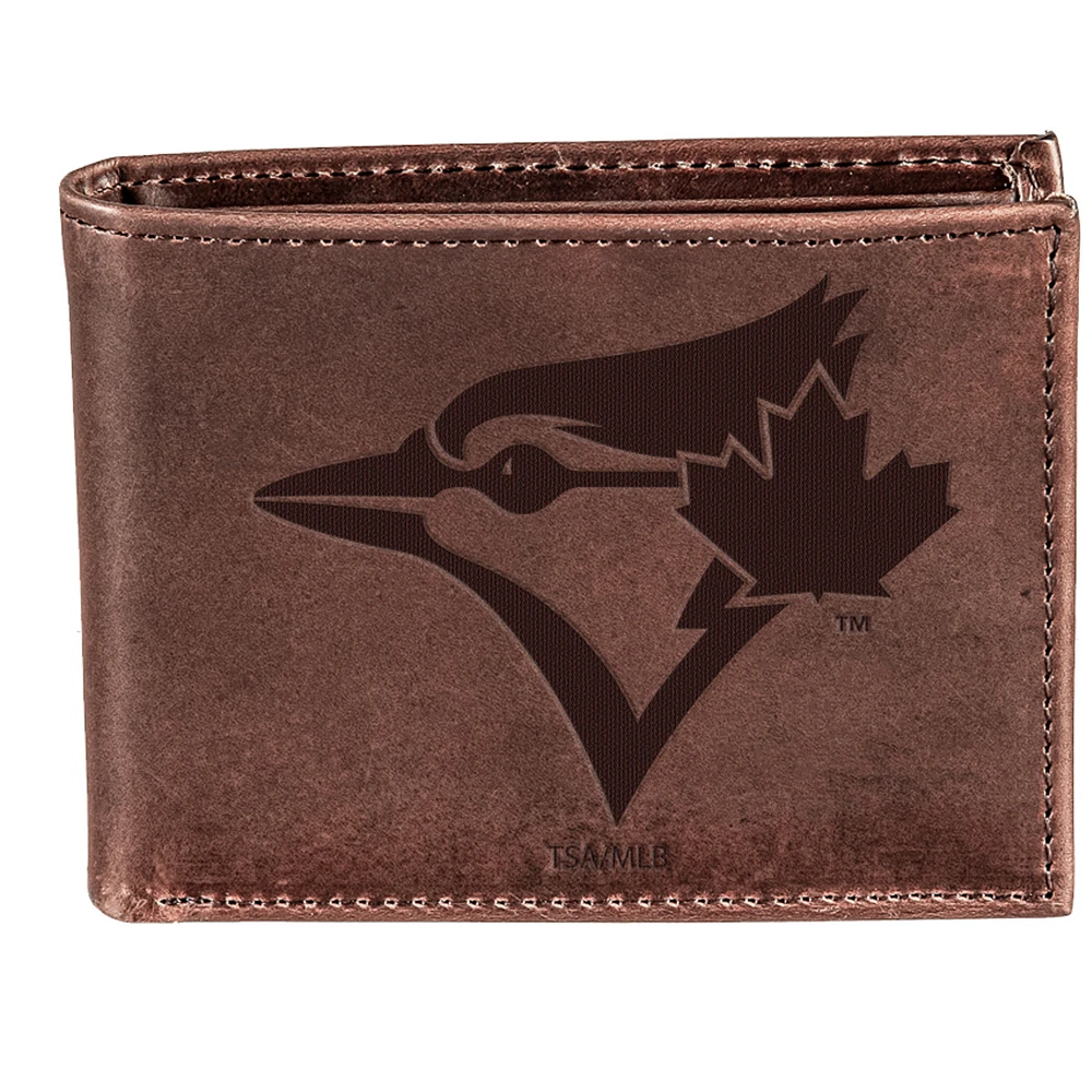 Brown Toronto Blue Jays Bi-Fold Leather Wallet