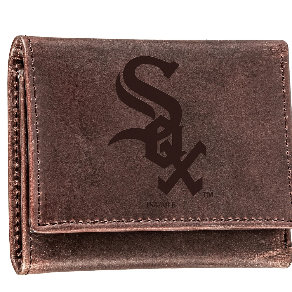 Brown Chicago White Sox Tri-Fold Leather Wallet