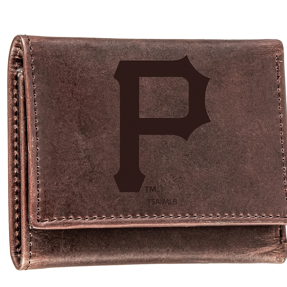 Brown Pittsburgh Pirates Tri-Fold Leather Wallet