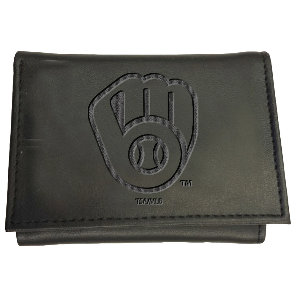 Black Milwaukee Brewers Hybrid Tri-Fold Wallet