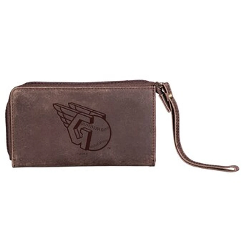 Brown Cleveland Guardians Cell Phone Wristlet Wallet