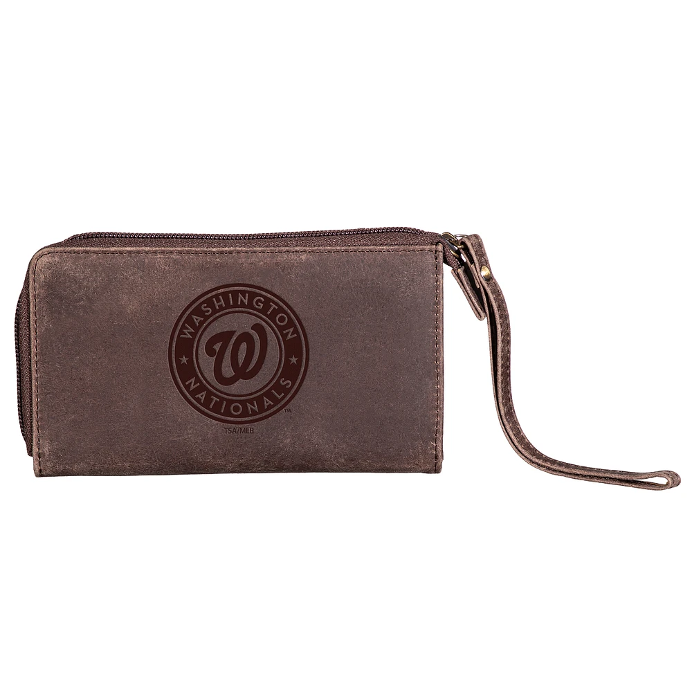 Brown Washington Nationals Cell Phone Wristlet Wallet