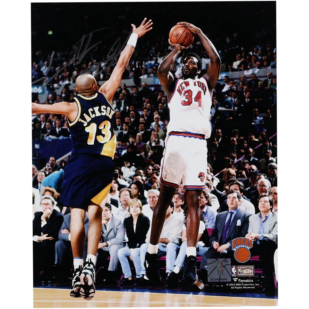 Charles Oakley New York Knicks Autographed 8" x 10" Shooting vs. Indiana Pacers Photograph
