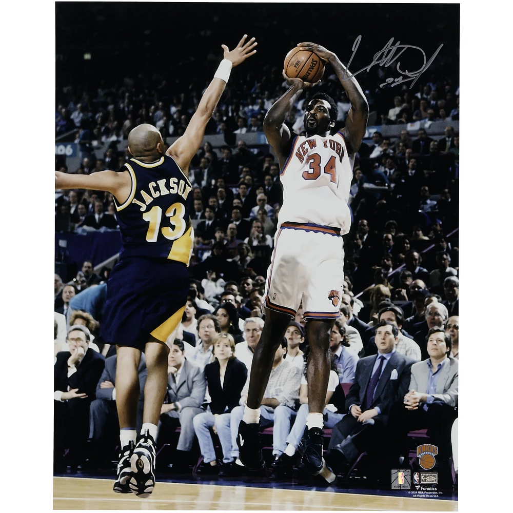Charles Oakley New York Knicks Autographed 16" x 20" Shooting vs. Indiana Pacers Photograph