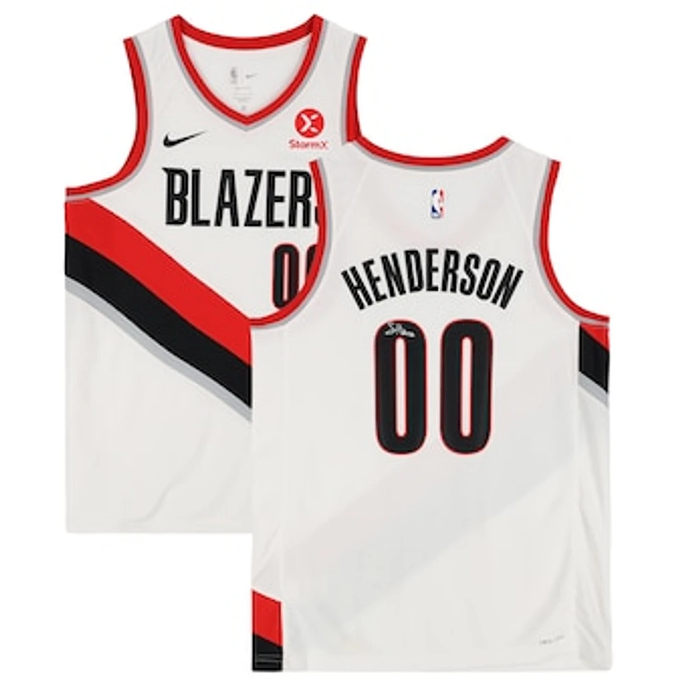 Scoot Henderson Portland Trail Blazers Autographed White Nike Swingman Jersey