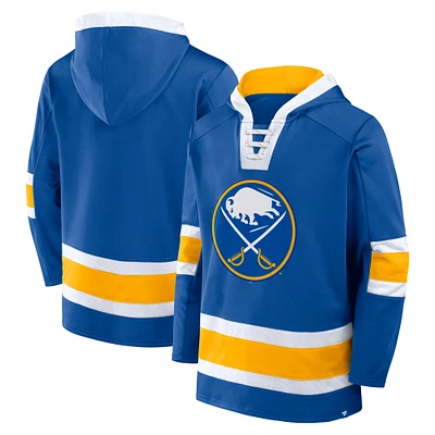 Men's Fanatics Royal Buffalo Sabres Inside Line Fleece Pullover Hoodie