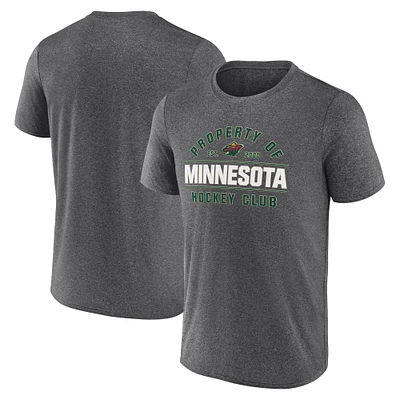 Men's Fanatics Heather Charcoal Minnesota Wild Property Of T-Shirt
