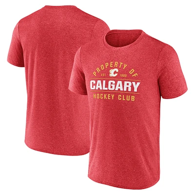 Men's Fanatics Heather Red Calgary Flames Property Of T-Shirt
