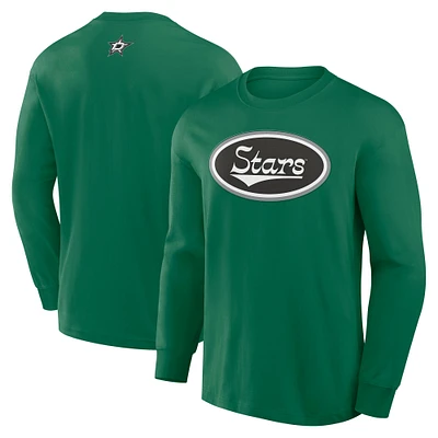 Men's Fanatics Kelly Green Dallas Stars Rewind Long Sleeve T-Shirt