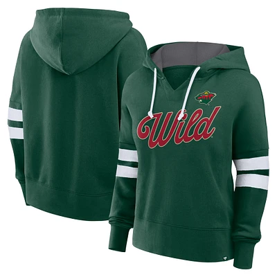 Women's Fanatics Green Minnesota Wild Oversized Seize Pullover Hoodie