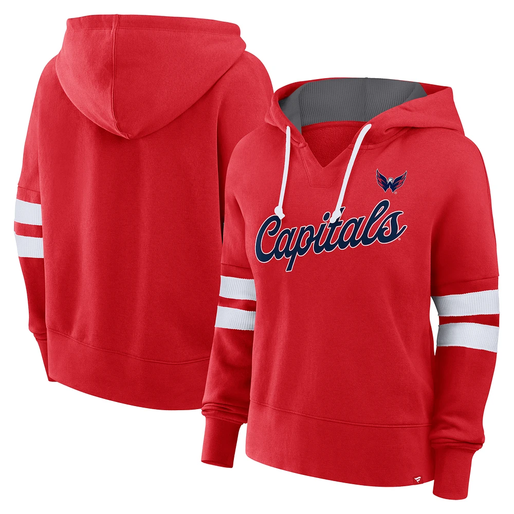Women's Fanatics Red Washington Capitals Oversized Seize Pullover Hoodie