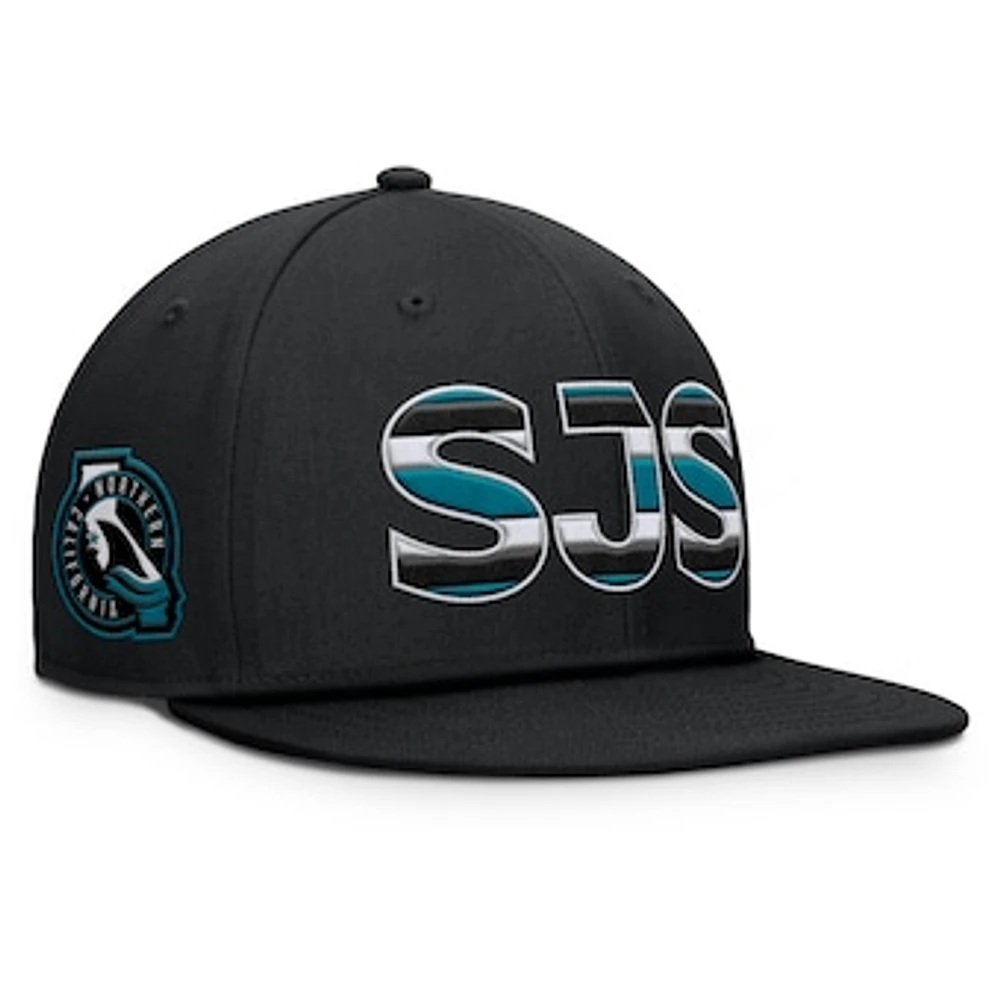 Men's Fanatics Black San Jose Sharks Authentic Pro Alternate Jersey Snapback Hat